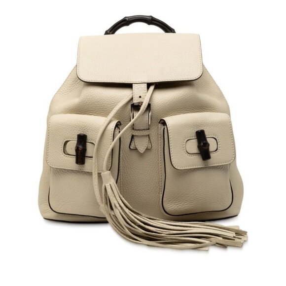 Gucci Bamboo Rucksack Backpack White Ivory Leather main image 5